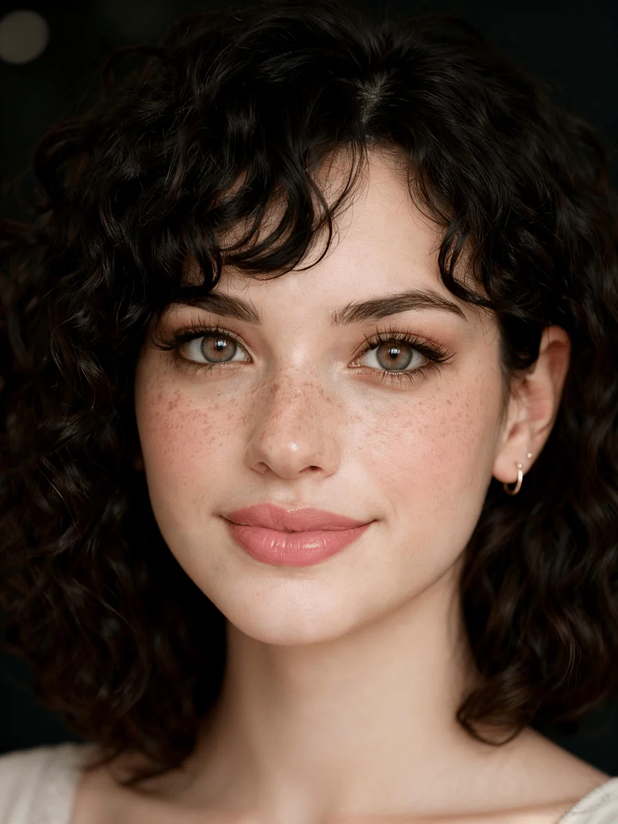 Precise facial detail retouch portrait